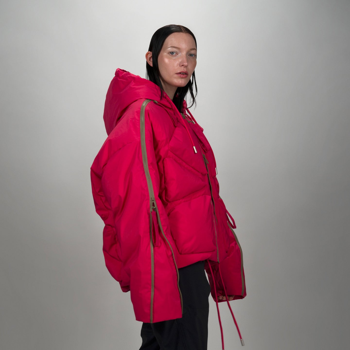 TURTLES Hooded Multi-Zipper Down Jacket | Stylish